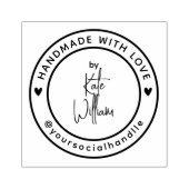 愛で手作り | 名前をカスタムするソーシャルハンドル ラバースタンプ (インプリント)