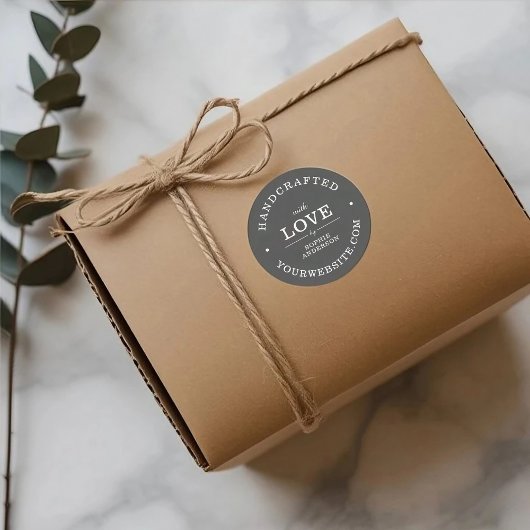 愛で手作り | 小エレガントさなビジネス名 ラウンドシール