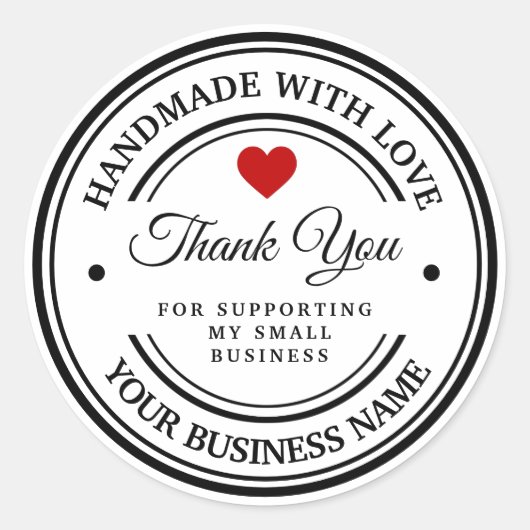 愛で手作り |感謝していあなた ラウンドシール (正面)