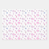 「愛で手作り」明るいラッピング紙セット ラッピングペーパーシート (正面2)