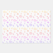 「愛で手作り」明るいラッピング紙セット ラッピングペーパーシート (正面)