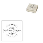 愛で手作り |素朴ハート&葉リース ラバースタンプ (押印)