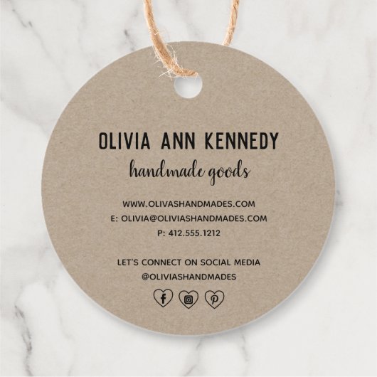 愛で手作り |製品パーソナライズされたラベル フェイバータグ (裏面)