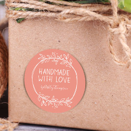 愛で手描き手作りパーソナライズされた ラウンドシール