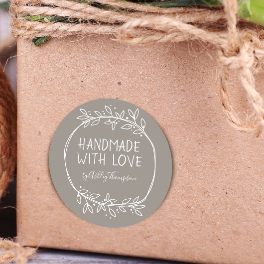 愛で手描き手作りパーソナライズされた ラウンドシール