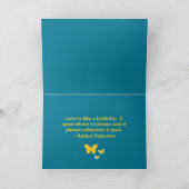 "愛で打たれた"バタフライカスタマイズ可能グリーティングカー カード (内部)