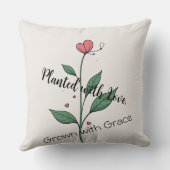 愛で植えられ、優雅に育つ クッション (裏面)