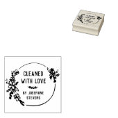 愛で洗い流された手描きフローラリース ラバースタンプ (押印)