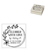 愛で洗い流した手描きベリーフラワーリース ラバースタンプ (押印)