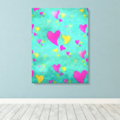 愛で満ちた海の水彩ハート絵 キャンバスプリント (インサイチュ (ウッドフロア))