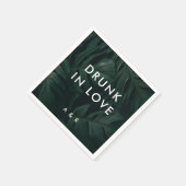 愛で熱帯のパーム飲の目的地の結婚式 スタンダードカクテルナプキン (角)