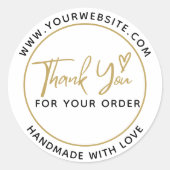 愛で独自の手作りを作成ありがとう ラウンドシール (正面)