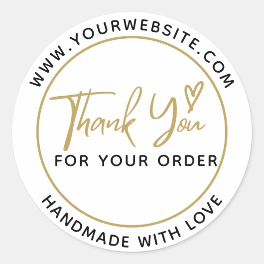 愛で独自の手作りを作成ありがとう ラウンドシール (正面)