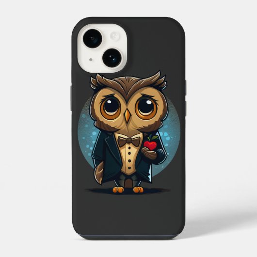 愛で生まれ育つフクロウの新郎:バレンタインデーの贈り物 iPhoneケース (裏面)