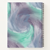愛で絞り紫の緑のパインタリーの水色 ノートブック (裏面)
