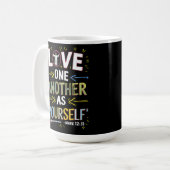 愛で統一:メッセージを受け入れる コーヒーマグカップ (正面左)