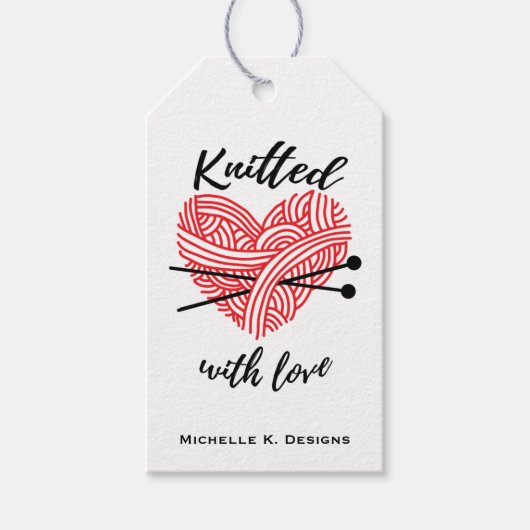 愛で編み上げ/手作り工気に芸品 ギフトタグ (正面)