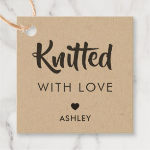 愛で編み物，手作りギフトラベル, Kraft フェイバータグ