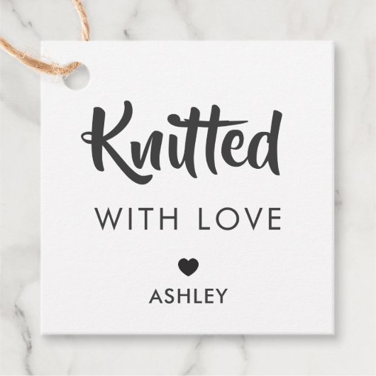 愛で編み物，手作りギフトラベル, Kraft フェイバータグ (正面)