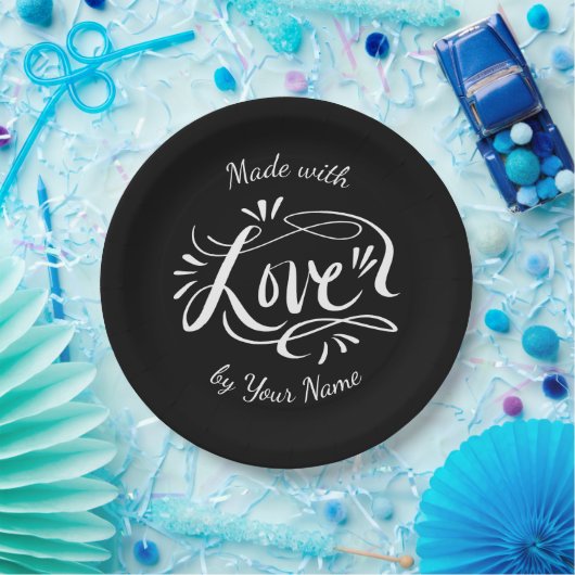 愛で美しい手墨染め ペーパープレート (パーティー)