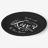 愛で美しい手墨染め ペーパープレート (アングル)