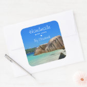 愛で美しい熱帯海ロッキー海岸で作られる スクエアシール (封筒)