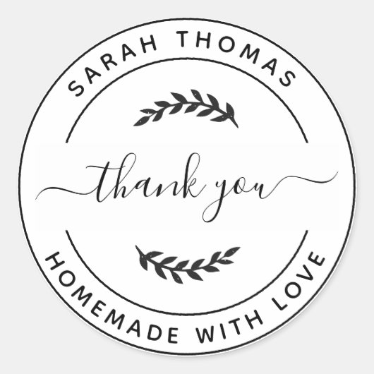 愛で自分の手作りを作成ありがとう ラウンドシール (正面)