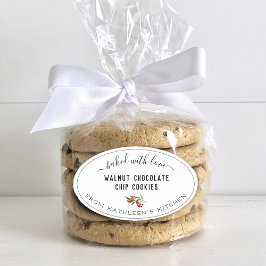 愛で自分の緑を焼いた創り出す 楕円形シール