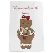 愛で自家製クリスマスジンジャーパン ミディアムペーパーバッグ (裏面)