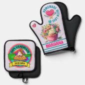 愛で自家製 鍋つかみ&鍋敷きセット (正面/裏面)