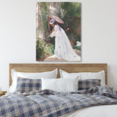 愛で花気にを求める庭の女性 キャンバスプリント (インサイチュ (寝室))