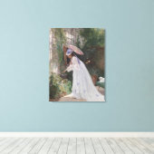 愛で花気にを求める庭の女性 キャンバスプリント (インサイチュ (ウッドフロア))