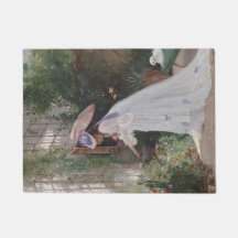 愛で花気にを求める庭の女性