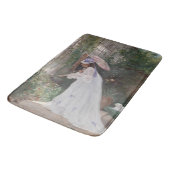 愛で花気にを求める庭の女性 バスマット (アングル)