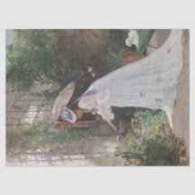 愛で花気にを求める庭の女性