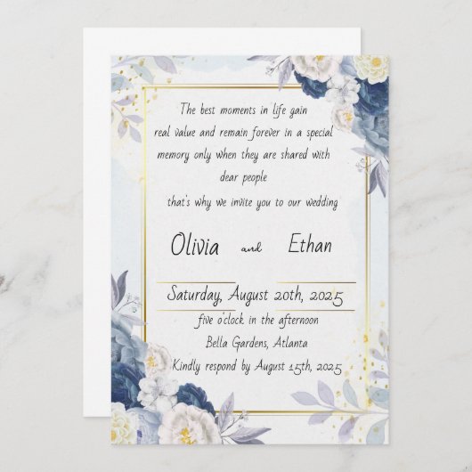 愛で飾られた招待 招待状 (正面/裏面)