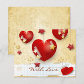 愛で、カードとぶら下がったのハート (正面/裏面)