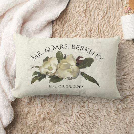 愛で – ヴィンテージマグノリアスのカスタムウェディングギフト ランバークッション (ブランケット)