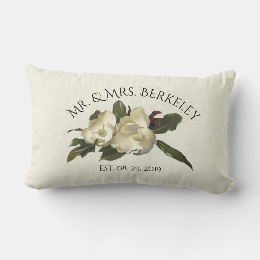 愛で – ヴィンテージマグノリアスのカスタムウェディングギフト ランバークッション (裏面)