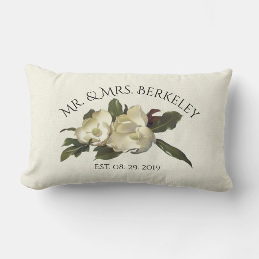 愛で – ヴィンテージマグノリアスのカスタムウェディングギフト ランバークッション (正面)