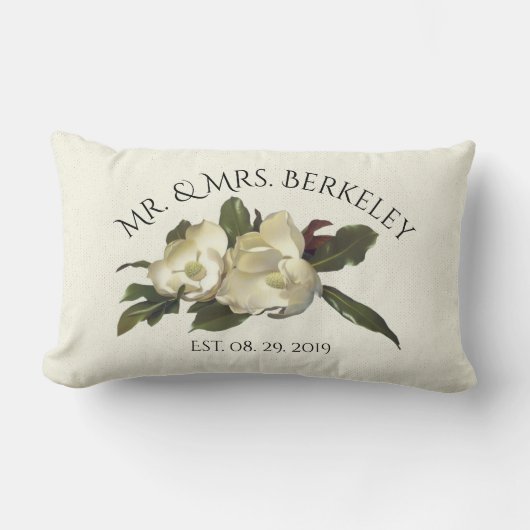 愛で – ヴィンテージマグノリアスのカスタムウェディングギフト ランバークッション (正面)