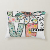 愛とあなたの名前でフルフラワーを彩る アクセントクッション (裏面)