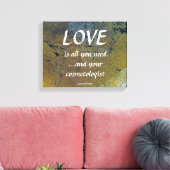 愛とあなたの美容師の黒い金ゴールド葉 キャンバスプリント (インサイチュ (リビング))