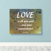 愛とあなたの美容師の黒い金ゴールド葉 キャンバスプリント (インサイチュ (ウッドフロア))