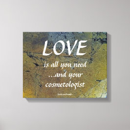 愛とあなたの美容師の黒い金ゴールド葉 キャンバスプリント