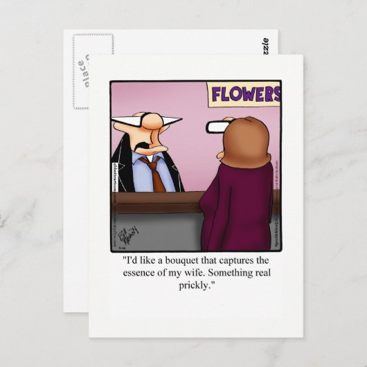 愛とおもしろい結婚のユーモアのはがき ポストカード (正面/裏面)