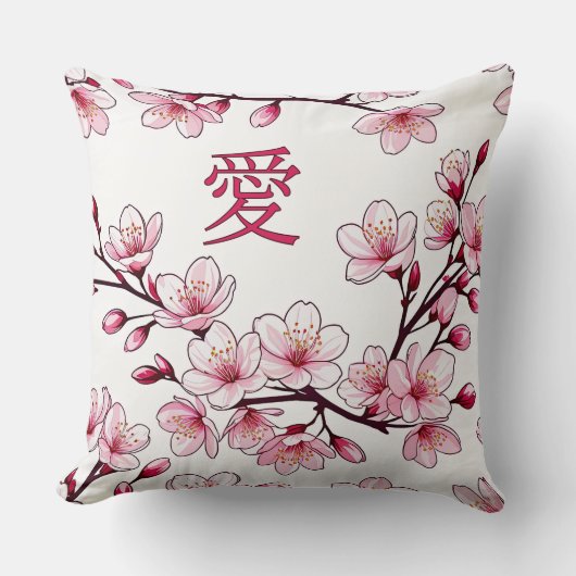 愛とさくらんぼの花 クッション (正面)