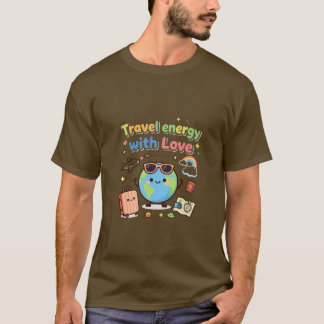 愛とともに旅するエネルギーを感じる地球 Tシャツ