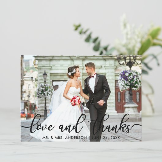 愛との感謝していモダン写真SBありがとう サンキューカード (スタンド正面)