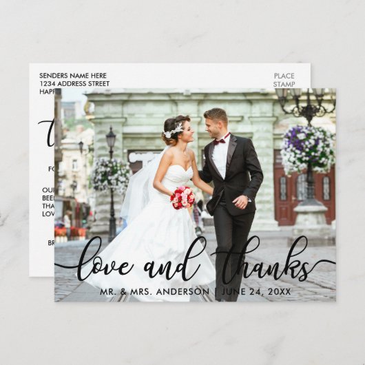愛との感謝していモダン写真SBありがとう ポストカード (正面/裏面)
